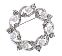 Épinglettes assorties avec perles élégantes - Broche ronde - Pour sac, chapeau, décoration élégante, taille unique, Comme décrit