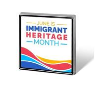 Épinglettes carrées commémoratives du Mois national du patrimoine des immigrants, badges émaillés, décorations de fête