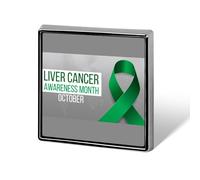 Épinglettes carrées émaillées pour le mois de sensibilisation au cancer du foie, décorations de fête