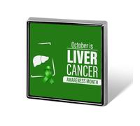 Épinglettes carrées émaillées pour le mois de sensibilisation au cancer du foie, décorations de fête