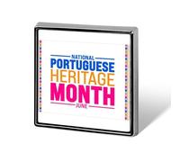 Épinglettes carrées émaillées pour le Mois du patrimoine hispanique portugais, décorations de fête