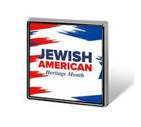 Épinglettes carrées émaillées pour le Mois du patrimoine juif américain, décorations de fête