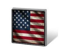 Épinglettes carrées en métal avec drapeau américain imprimé pour sacs à dos ou revers - Accessoire de Saint-Valentin