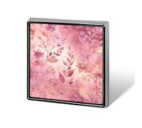 Épinglettes carrées en métal avec feuilles de fleurs imprimées pour sacs à dos ou revers - Accessoire de Saint-Valentin - 1,8 x 1,8 cm - Alliage d'aluminium