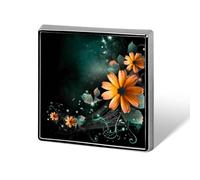 Épinglettes carrées en métal avec fleurs vives imprimées pour sacs à dos ou revers - Accessoire de Saint-Valentin - 1,8 x 1,8 cm - Aluminium et alliage d'aluminium
