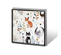 Épinglettes carrées en métal avec image d'animal imprimé pour sacs à dos ou revers - Accessoire de Saint-Valentin