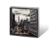 Épinglettes carrées en métal avec inscription « Love from New York » pour sacs à dos ou revers - Accessoire de Saint-Valentin - 1,8 x 1,8 cm - Alliage d'aluminium