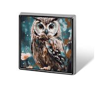 Épinglettes carrées en métal avec motif de chouette mignonne pour sacs à dos ou revers, épingle de Saint-Valentin, accessoire de revers, 1,8 x 1,8 cm, aluminium, alliage d'aluminium