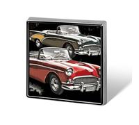 Épinglettes carrées en métal classique de voiture Roadsters à l'ancienne, badge brooceh carré imprimé pour sacs à dos ou revers, épingle de Saint-Valentin, accessoire de revers