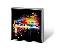 Épinglettes carrées en métal coloré pour clavier de piano avec note de musique, badge brooceh carré imprimé pour sacs à dos ou revers, épingle de Saint-Valentin, accessoire de revers, 1,8 x 1,8 cm