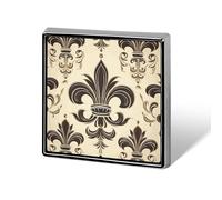 Épinglettes carrées en métal Fleur de lys et armoiries de chevalier imprimé chevalier brooceh carré pour sacs à dos ou revers, épingle de Saint-Valentin, accessoire de revers, 1,8 x 1,8 cm, aluminium