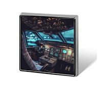 Épinglettes carrées en métal imprimé avion brooceh carré pour sacs à dos ou revers, épingle de Saint-Valentin, accessoire de revers, 1,8 x 1,8 cm, aluminium, alliage d'aluminium