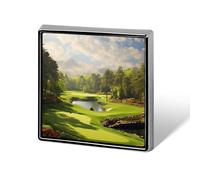 Épinglettes carrées en métal imprimé court de golf pour sacs à dos ou revers, broche de Saint-Valentin, accessoire de revers, 1,8 x 1,8 cm, aluminium, alliage d'aluminium