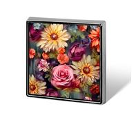 Épinglettes carrées en métal imprimé en forme de grappes de fleurs pour sacs à dos ou revers, épingle de Saint-Valentin, accessoire de revers, 1,8 x 1,8 cm, aluminium, alliage d'aluminium