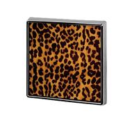Épinglettes carrées en métal imprimé léopard guépard pour sacs à dos ou revers - Accessoire de Saint-Valentin - 1,8 x 1,8 cm - Alliage d'aluminium