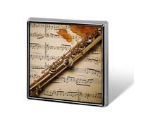 Épinglettes carrées en métal imprimé musique brooceh carré pour sacs à dos ou revers, épingle de Saint-Valentin, accessoire de revers, 1,8 x 1,8 cm, aluminium, alliage d'aluminium