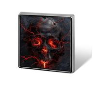 Épinglettes carrées en métal rouge imprimé tête de mort de lave carrée pour sacs à dos ou revers, épingle de Saint-Valentin, accessoire de revers, 1,8 x 1,8 cm, aluminium, alliage d'aluminium