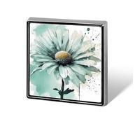 Épinglettes carrées en métal vert menthe aquarelle imprimé marguerite pour sacs à dos ou revers, épingle de Saint-Valentin, accessoire de revers, 1,8 x 1,8 cm, aluminium, alliage d'aluminium