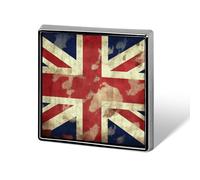Épinglettes carrées en métal vintage Union Jack avec drapeau britannique imprimé pour sacs à dos ou revers, épingle de Saint-Valentin, accessoire de revers