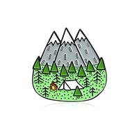 Épinglettes Cartoon Camp Mountain émail Collier Revers Broche Robes Écharpe Bijoux Créatifs et utiles Durable Design