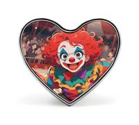 Épinglettes de spectacle de cirque de clown pour homme et femme - Broche en forme de cœur émaillé en alliage d'aluminium pour chapeaux, vestes, sacs à dos, costumes - Épingles tendance élégantes pour