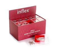 Épinglettes Inflex - en acier trempé nickelé - Présentoir de 40 boîtes de 25 g, N°7 mm 0,60 x 32