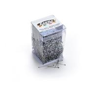 Épinglettes pour Chemises Leone Dell'Era en Acier Inoxydable 304 avec tête Goutte argentée - 0,60 x 26 mm - Pot en Plastique Transparent de 2 500 pièces