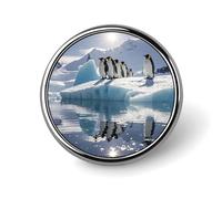 Épinglettes rondes en métal de 2,5 cm en forme d'ours polaire pour homme et femme - Broche tendance et légère pour costumes - Broche pour veste, chapeau, chemise, sac
