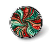 Épinglettes rondes unisexes à motif tourbillon psychédélique pour décoration et cadeau à des amis, Circular, Aluminium, Quartzite