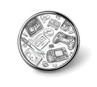 Épinglettes rondes unisexes avec tête de mort humaine et fleurs roses pour décoration et cadeau à des amis, Circular, Aluminium, Quartzite