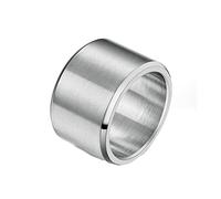 Epinki 15MM Bague Acier Homme Alliance, Bague Large Brossé Mat Argent Bagues Amitié