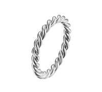 Epinki 3MM Bague Fiancaille Femme en Acier Inoxydable, Bague Torsadé en Spirale Argent Bague Amitié Taille 52