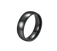 Epinki 6MM Bague de Fiancaille Homme Acier, Bague Arc Noir Alliance Mariage Taille 70