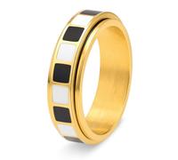 Epinki Bague Acier Inoxydable Homme Échiquier Noir Blanc à Tournante | 6mm, Bijoux Anneau Spinner