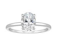 Epinki Bague Femme Simple en Argent 925, Solitaire 8x10mm 3Ct Zirconium Ovale Bague Anniversaire Mariage Bijoux Taille 52