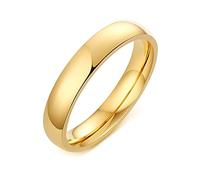 Epinki Bagues Femme Simple, 4MM Bague Lisse Polie Or Acier Inoxydable Bijoux Fantaisie Amitié Taille 67