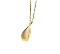 Epinki Collier Urne Funéraire Cendre, Forme de Larme Pendentif Urne pour Femme en Acier Inoxydable Chaîne 50 CM