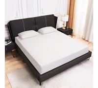 Epinki Draps Housses 140 x 200 cm, pour Matelas Épais jusqu'à 25 cm, Blanc de Lait, Polyester, Draps de Lit Couleur Unie