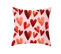 Epinki Housse Oreiller 40x40, Housse de Coussin Coeur de Bonbons Housse Coussin pour Canapé en Polyester, Rose Rouge