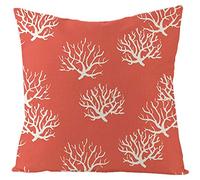 Epinki Taie d'oreiller 45x45, Housse de Coussin Corail Housse Taie Oreiller en Lin, Rouge Orange