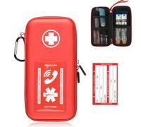 EpiPen Étui de transport, sac médical d'urgence rigide avec mousqueton pour 2 EpiPens, inhalateur d'asthme, Auvi-Q, gouttes oculaires, anti-histamine, médicaments contre les allergies, étui de voyage