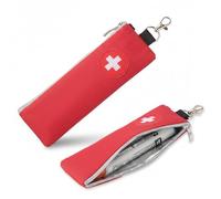EpiPen Trousse de secours pour stylo à insuline 1 pièce, sac de rangement isolé rouge, avec mousqueton, prêt à être porté pour l'école, les sports de plein air, les voyages