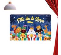 Epiphany Backdrop - Background, Festival Photo Banner for Church Celebration, Biblical Scene Fabric with Gold Star Theme, Holiday Worship Stage Decoration