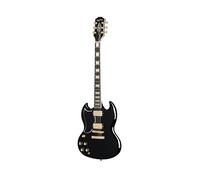 Epiphone SG Custom Lefthand Ebony - Modèle à Double Pan Coupé