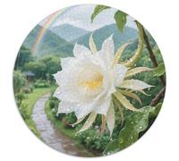 Epiphyllum, Puzzle 1000 Pièces en Format Rond Intégrant, De Complexité Moyenne, Parfait pour Toute La Famille Le Week-End 1000pcs (67.5x67.5cm)