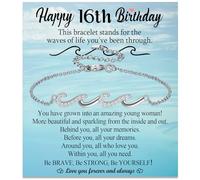 EPIRORA Cadeaux d'anniversaire pour filles, 10e/11e/12e/13e/14e/15e/16e/17e/18e/19e/20e/21e anniversaire, bracelets ondulés en argent pour fille, sœur, petite-fille, nièce, amie, 7+2 inch, Acier