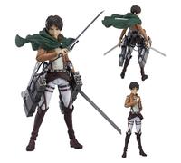 Epitome Eren Yeager/Mikasa/Levi - Figurine géante attaquante - Modèle de scène de combat cool avec articulations mobiles - En PVC - Décoration de bureau - Cadeau pour les fans (Style 2)