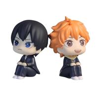 Epitome Figurines d'anime Haikyuu Personnages : Hinata ShōYō et Kageyama Tobio Hinata ShōYō Hinata ShōYō Kageyama Tobio Mignon Grosse tête assise Statue en PVC 10 cm (2 pièces)