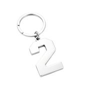 Epitome Porte-clés à chiffres multiples en acier inoxydable, anneau 18 mm, étiquette numéro de chambre d’hôtel, pendentif pour sac, cadeau pour toutes les occasions (gris argent 2)