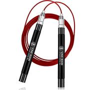 Epitomie Fitness Sonic Boom M2 Corde à sauter haute vitesse - En attente de brevet autobloquant, design sans vis, rotation à 360 degrés, poignée en silicone avec 2 câbles de corde pour entraînement à